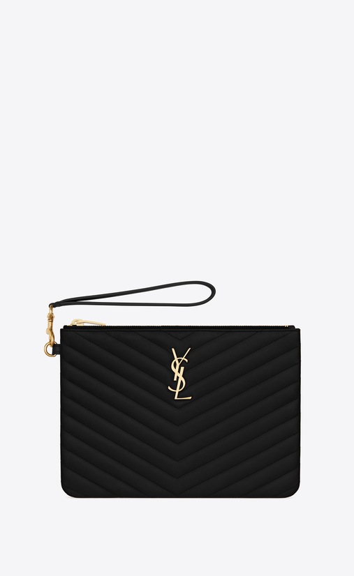 MONOGRAM pochette A5 en cuir matelassé